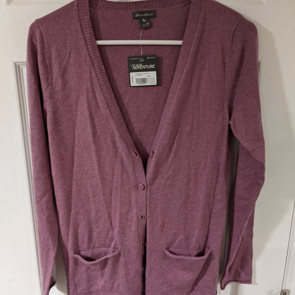 Eddie Bauer Women's Mauve Cardigan Sweater